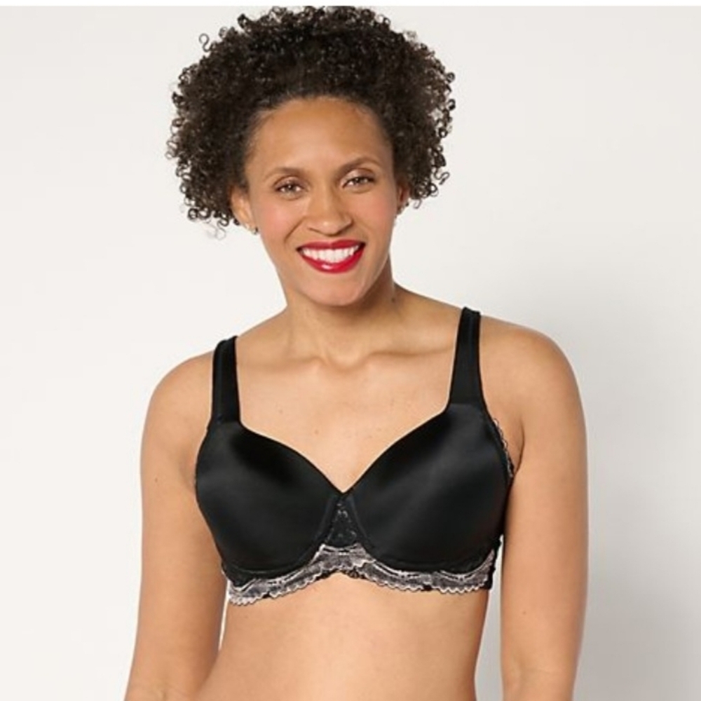 Breezies Two-Tone Lace Shimmer Lightly Padded Wirefree Bra